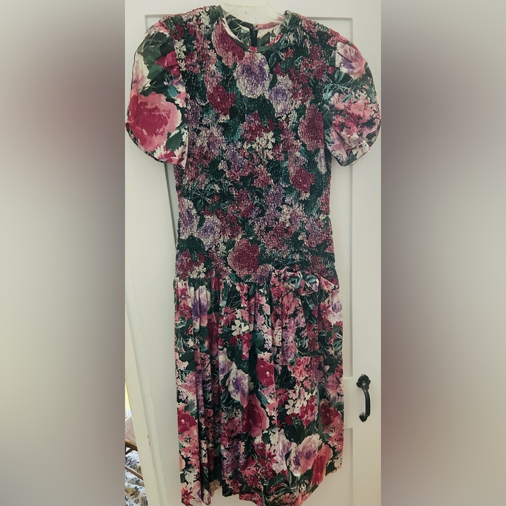 Opening Night Dress Size Junior 13-14 Floral 100% Cotton